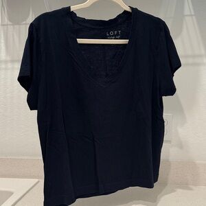LOFT Navy blue Short Sleeve V-Neck Tee